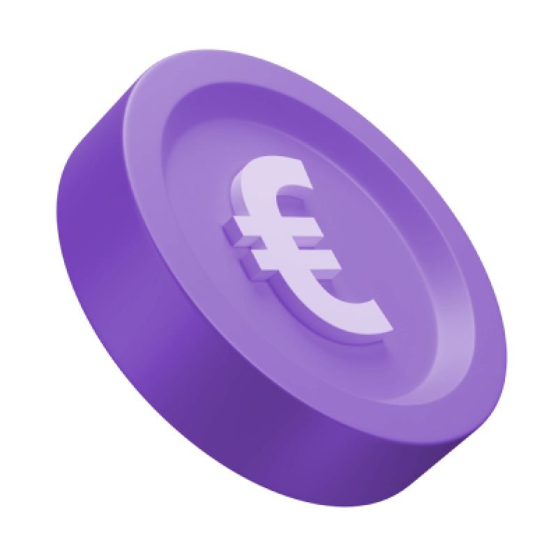 A 3d icon of a coin.