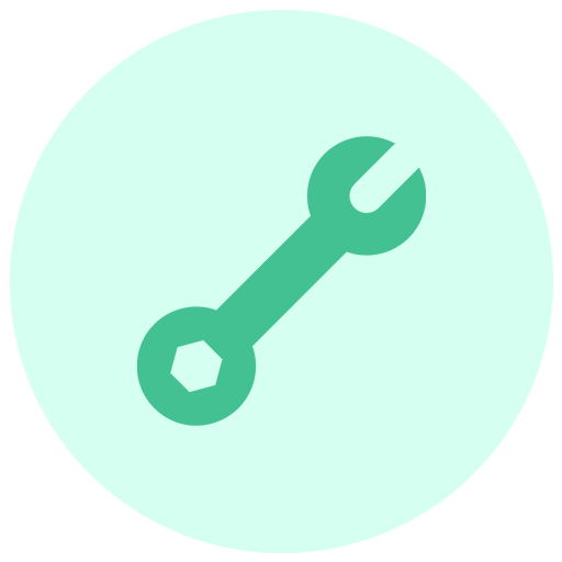 Green round tool icon.
