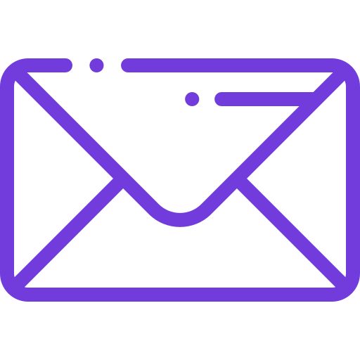 A purple mail icon.