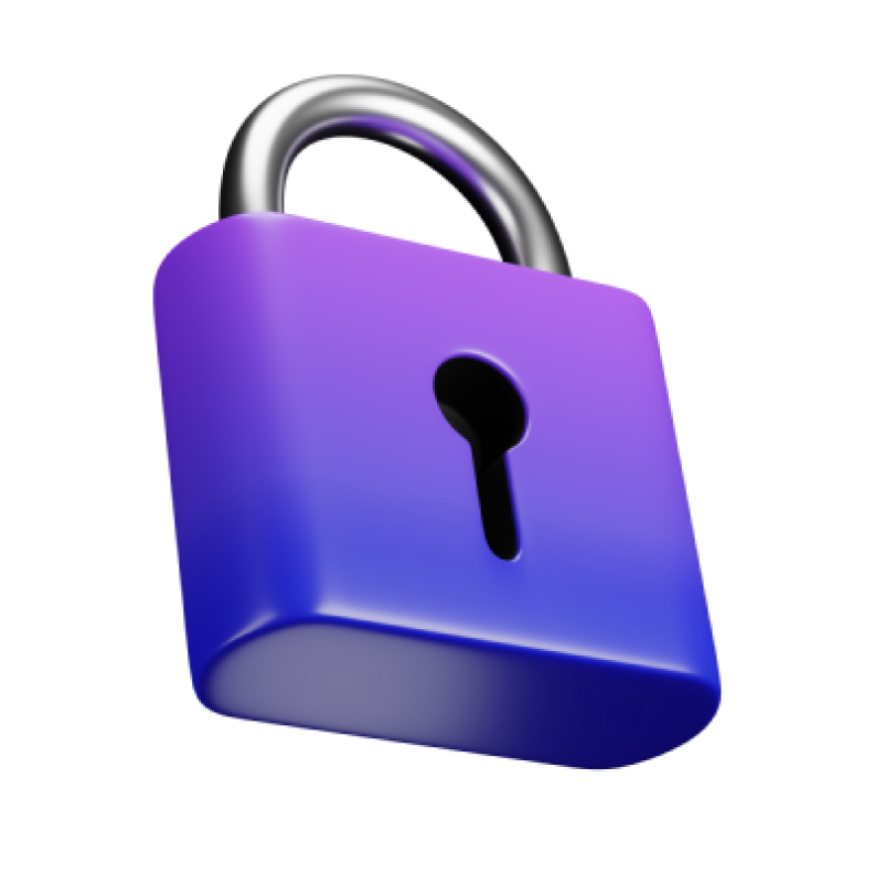 A 3d icon of a lock.