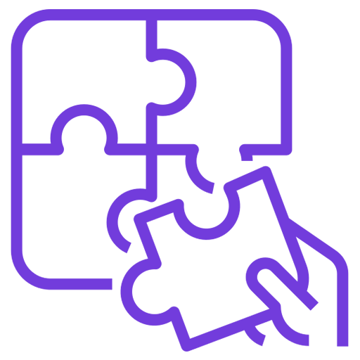 A purple puzzle icon.