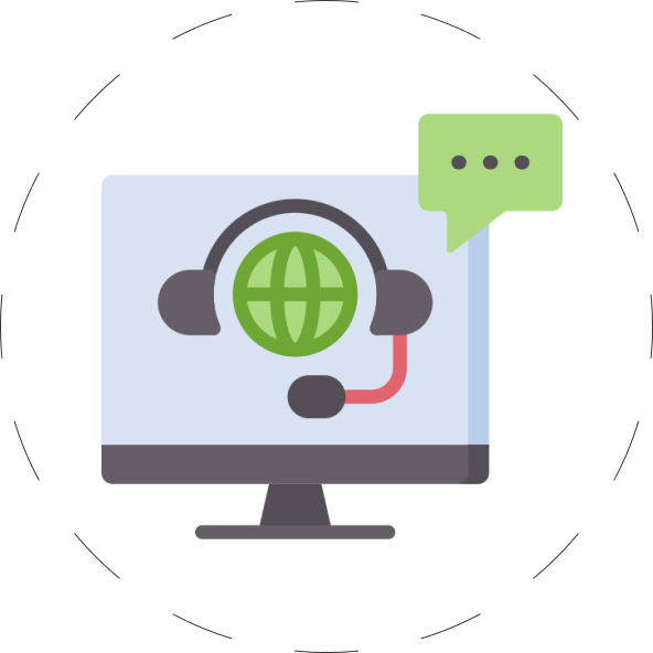 A customer support icon.